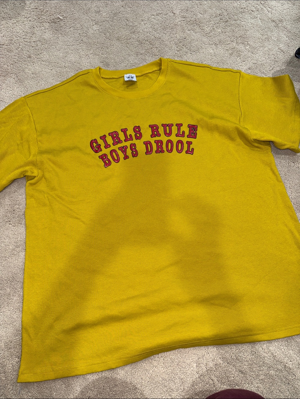 Girls Rule Boys Drool Yellow Graphic Tee